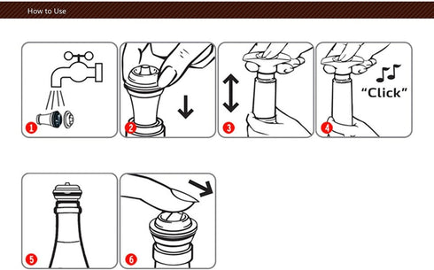 Wine Saver Vacuum Stoppers - Set of 6 Rubber Stoppers for Wine Preservation...