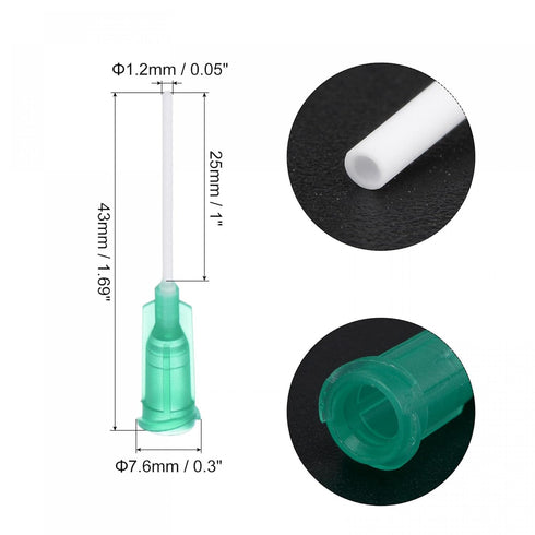uxcell 10 Pcs 18G Plastic Dispensing Needles, 1" PP Glue Needle Tube Blunt Luer Lock Tips with PP Flexible Needle for Liquid Glue Gun, Green...