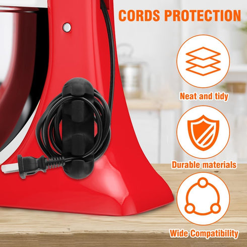 6 PCS Cord Organizer Kitchen Storage Black Soft Silicone Appliance Cord Organizer for Appliances Air Fryer Coffee Maker Blender Toaster...