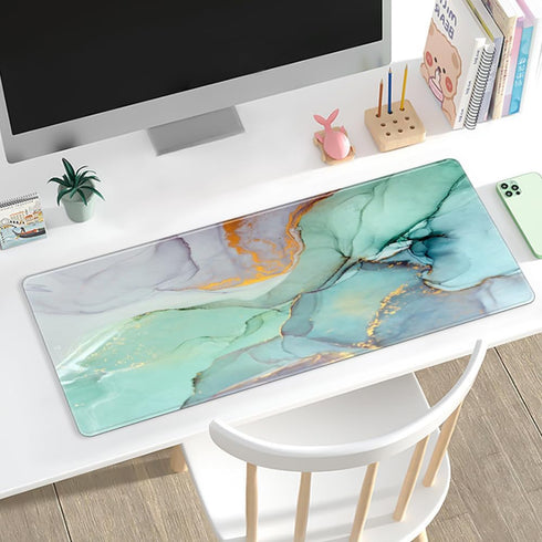 PERFECTSIGHT Green Marble Large Mouse Pad, Cute Desk Mat, Aesthetic Keyboard Computer Gaming Mouse Pad, Full Desk Mousepad Non Slip Writing Pad fo...