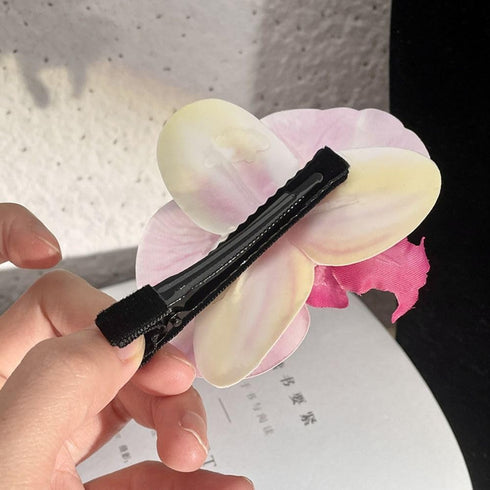 Pink Orchid Flower Hair Clip,Flower Hair Clip Cute Pink Orchid Side Barrettes Elegant Flower Hair Clip Sweet Hair Clip and Barrettes Hair Accessor...