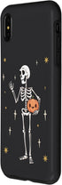 iPhone XS Max Funny Halloween Skeleton Holding Jack-O-Lantern Pumpkin Case...