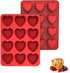 SILIVO Silicone Heart Shaped Muffin Pan (2 Pack) - Mini Heart Shaped Silicone Molds for Baking, Nonstick Heart Shaped Cupcake Pan for Brownies, Ta...