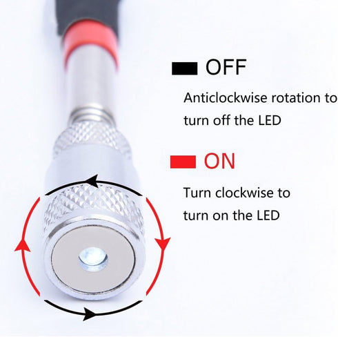 Magnetic Telescoping Pick Up Tool, Preciva Magnetic Picking Tool with LED Flashlight Retriever Wand 19.5 to 68 CM Telescopic Magnet Stick(ONE PACK...