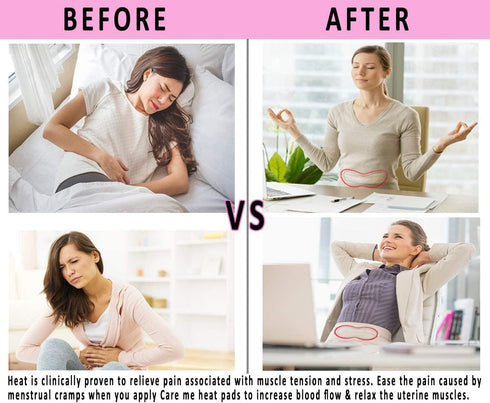 Portable Heating Pad for Menstrual Cramps and Period Pain Relief- Adhesive Heat Patches on Clothing- Suitable for All Skin Types- 3 Patches in 1 P...