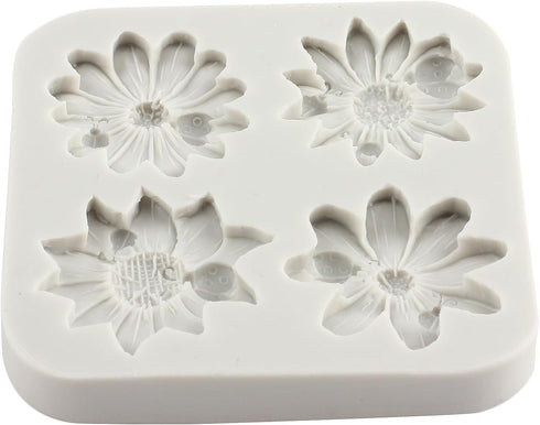 Daisy Chrysanthemum Flower Silicone Mold Flower Fondant Cake Chocolate Mold For Sugar Cake Decorating Cupcake Topper Candy Gum Paste Polymer Clay...