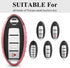 QBUC Car Key Cover, 3 4 5 Button Case Key Fob Cover with Key Chain, Replacement Key Fob(Pink)...
