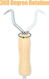 Rebar Twister with Wooden Handle Concrete Iron Wire Tie Twister Tool Hand Steel Tie Tool for Fence Twisting, 3 Pack...