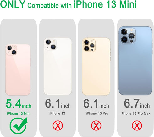 Magnetic Case Compatible with iPhone 13 Mini Case, Compatible with MagSafe Wireless Charging, Transparent Anti-Scratch Back Shockproof Protective ...
