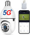 Light Bulb Security Camera 2K 2.4GHZ / 5GHz WiFi Camera with Night Vision, Remote Control Outdoor Camera Motion Detection & Tracking Surveillance ...