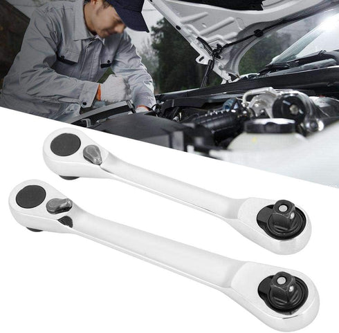 Tomotato 1/4-Inch Mini Double Headed Ratchet Wrench, 72 Tooth Drive Socket and Screwdriver Bit, Quick Release Ratchet Wrench Spanner for Socket, T...