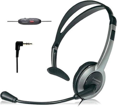 Panasonic Comfort Fit Headset for TCA Series Cordless Landline Phones, Foldable Headset with Flexible Noise-Cancelling Microphone and Volume Contr...