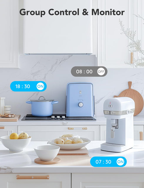 Govee Smart Plug with Energy Monitoring, WiFi Bluetooth Plug Work with Alexa and Google Assistant, 15A Smart Outlets with Timer & Group Controller...