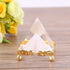 Hztyyier Crystal Pyramid Prism Feng Shui Egyptian Pyramids Figurine Statue with Gold Stand Good Luck Crafts Pyramids Home Office Decoration Good L...