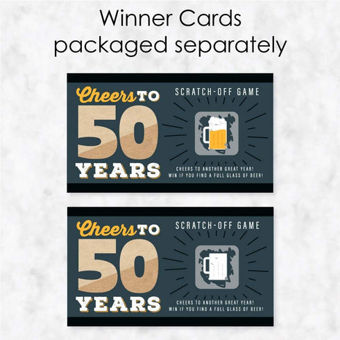 Big Dot of Happiness Cheers and Beers to 50 Years - 50th Birthday Party Game Scratch Off Cards - 22 Count...