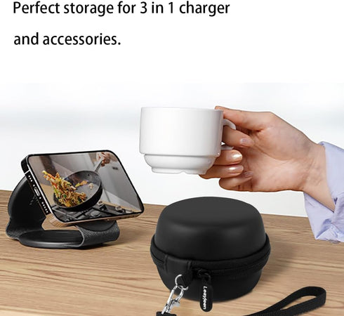 Leayjeen Travel Case Compatible with UCOMX/Hicober 3 in 1 Wireless Charger,Foldable Magnetic Charging Station Storage Holder Case-Black?Case Only?...