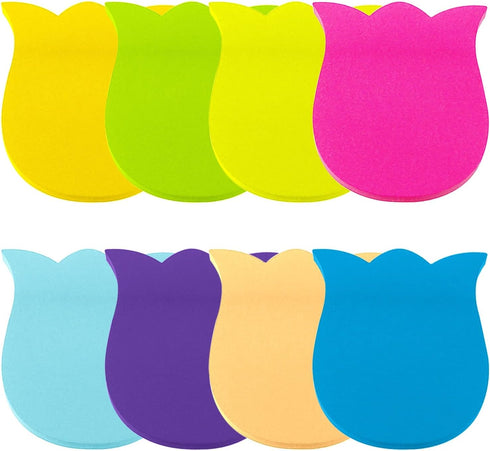 Sticky Notes, 560 Sheets 3 × 3 Inches Tulip Shape Self Sticky Notes Pad, Colour Sticky Notes, Bright Colors Self-Stick Pads for Home Office Notebo...