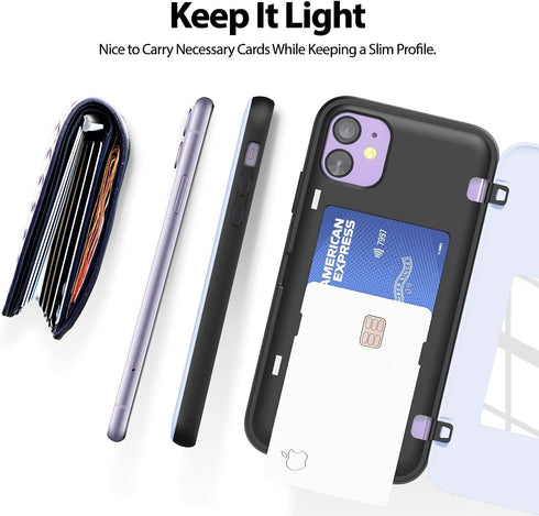 GOOSPERY Magnetic Door Bumper Compatible with iPhone 11 Case, Card Holder Wallet Easy Magnet Auto Closing Protective Dual Layer Sturdy Phone Back ...