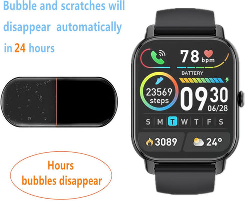 Compatible for Nerunsa P66D 1.85" Smart Watch Screen Protector (6 Pack) Compatible for Poounur P66E Smartwatch Flexible Full Coverage Clear TPU Fi...