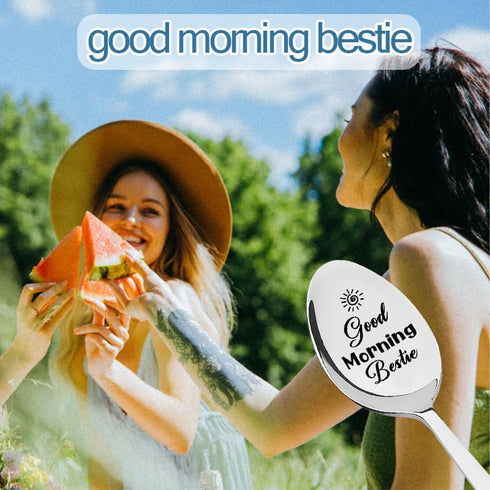 Good Morning Bestie Spoon Gifts for Women Best Friend Birthday Gift for Bestie Bff Friendship Gifts for Friend Sister Graduation Gift for Bestie E...