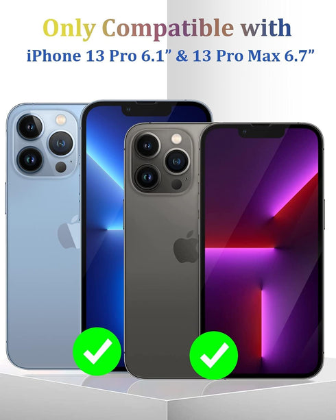 Metal Camera Lens Protector for iPhone 13 Pro Max & iPhone 13 Pro Metal Camera Cover Tempered Glass Screen Protector 9H Anti-Explosion iPhone 13 P...