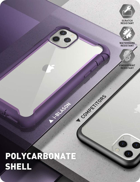 i-Blason Ares Case for iPhone 11 Pro Max 2019 Release, Dual Layer Rugged Clear Bumper Case with Built-in Screen Protector (Purple)......