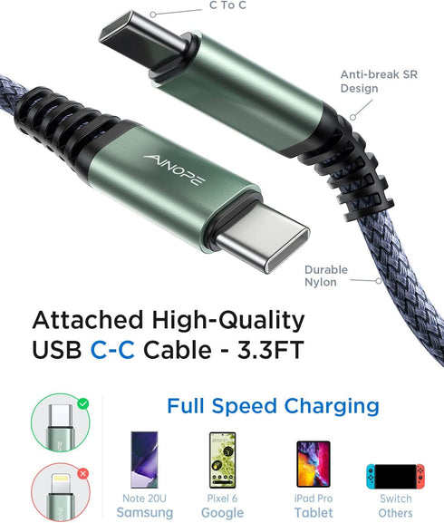 AINOPE Small Portable Charger for iPhone, Mini 10000mAh Power Bank,20W PD Fast Mini Mobile Power Bank,Small Portable Charger for iPhone 15/14/13/1...