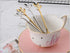 Appetizer Cake Fruit Forks Set of 8,Gold Leaf Cocktail Picks 4.7 Inches Tasting Dessert Forks Kitchen Accessory Wedding Party (8 Forks-Gold)...