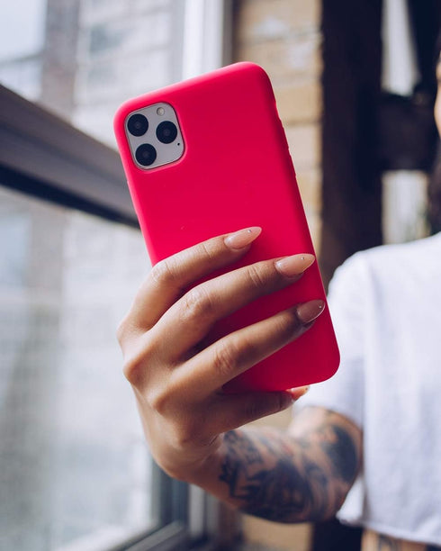 FELONY CASE for iPhone 11 - Neon Pink Case, Liquid Silicone with Anti-Scratch Microfiber Lining, 360° Shockproof Protective Cover...