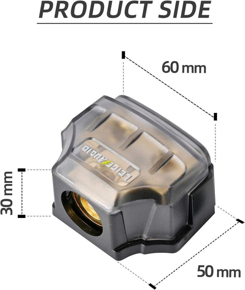 0/2/4 Gauge in 0/2/4 Gauge Out Copper Power Distribution Block for Car Audio Splitter(1 in 2 Out)...