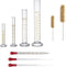 Thick Glass Graduated Measuring Cylinder Set 5ml 10ml 50ml 100ml Glass with Two Brushes...