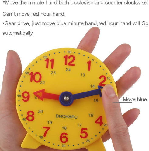 Student Learning Clock Time Teacher Gear Clock 4 Inch 12/24 Hour...