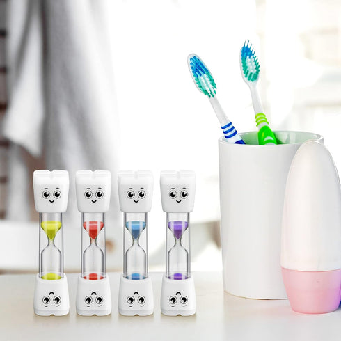 Weewooday 4 Pieces Toothbrush Timer for Kids 2 Minute Sand Timer Smile Pattern Tooth Brushing for Proper Tooth Brushing Boys Girls Oral Hygiene Pa...