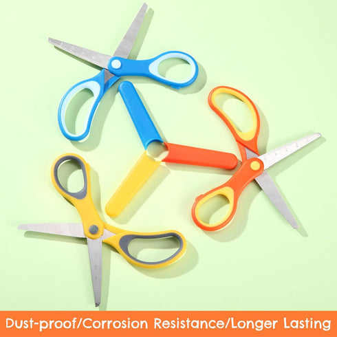 6 Inch Left/Right Handed Kids Scissors, Safety Blunt Tip Toddler Scissors Stainless Steel Blade Scissors with Cover for Children Teacher School Cr...