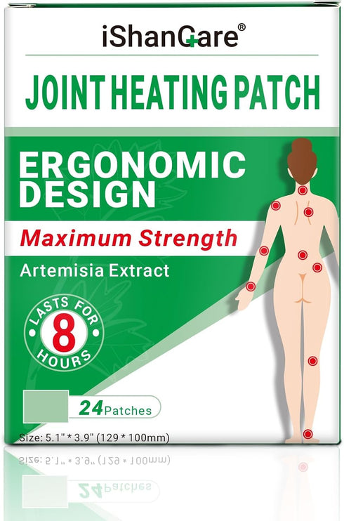 Pain Patches, 24 Count Fast Acting Heat Patches, 8 Hour Deep Soothing for Joint Soreness, Knee, Back, Neck, Shoulder with Natural Warming Herbal P...