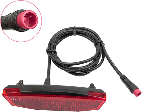 E?Bike Tailight, Bike LED Warning Light LED Riding Equipment Waterproof Connector Ebike Tail Light Ebike Tail Light E Bike Tail Light 2 Pin Red...