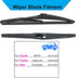 Rear Wiper Blade-10 inch Rear Windshield Wiper Blades for Jeep Compass 2018-2022, Toyota RAV4 2013-2018, Toyota Highlander 2020-2022Back Windshiel...