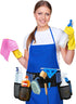 Tool Belt, Cleaning Apron for Cleaning Supplies, Tool Apron for Women and Men Housekeeping, Window Cleaning, 4 Bottle Carrier Bags, Black...