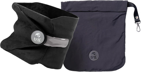 trtl Pillow - Scientifically Proven Super Soft Neck Support Travel Pillow - Machine Washable - Black...