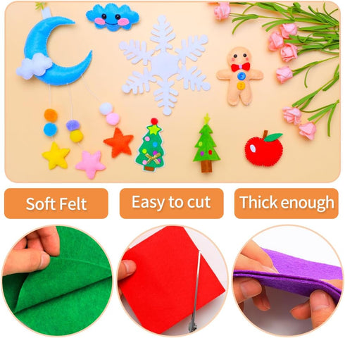 Bundooraking- 20 pcs soft felt sheets,Felt Fabric Sheets for Crafts.7"x11"(18 * 28.5cm/Dark Blue),Thicker than 1mm Nonwoven,Patchwork Sewing DIY C...