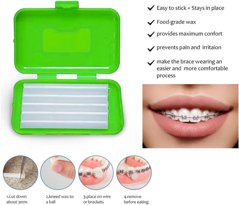 2 x Portable Orthodontic Oral Care Kit, Travel Kit for Patients, Interdental Brushing Wax Floss Toothbrush Cleaning...