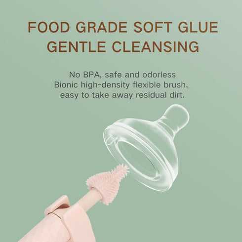 Garosa Electric Baby Bottle Brush Electric Cleaning Brush Set 2 Speeds Rotating Silicone Bristles Bottle Brush Pacifier Brush Straw Brush (Pink)...