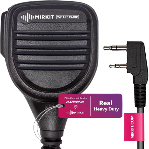 MIRKIT Heavy Duty Speaker Mic Compatible with Baofeng UV-5R, BF-F8HP, UV-82, UV-82HP. Push to Talk Microphone & Lanyard Ham Radio Operator. Radio ...