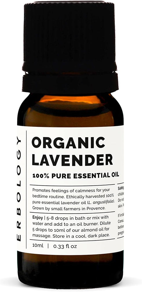 Erbology Organic Pure Lavender Essential Oil 0.34 fl oz - Small Batch - Sustainably Sourced Straight from Farm in Provence, France...