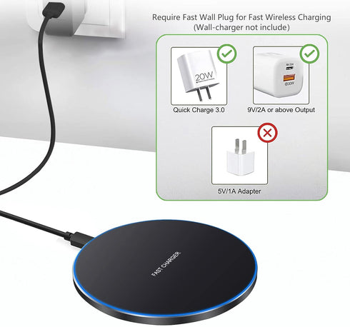 20W Fast Wireless Charger Pad,Wireless Phone Charging Station Compatible with iPhone 14/15/13/12/11/SE/X/AirPods,Fast Charge for Samsung Galaxy S2...