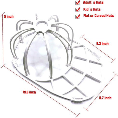 Hat Cleaner - Hat Cage for Washing, Hat Laundry Wash Bags for Baseball Caps, Hat Washer for Washing Machine or Dishwasher, Cap Washer Frame for Fl...