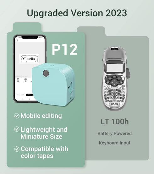 Phomemo Label Makers Machine with Tape, Portable Bluetooth Label Printer, Mini Label Maker Sticker Maker Handheld Labeler with Multiple Template I...