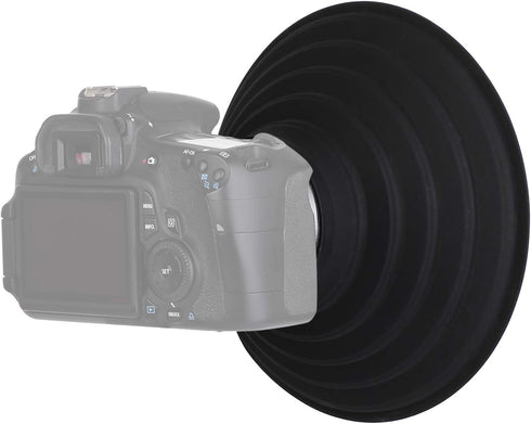 Camera Lens Hood, Collapsible Reversible Filter Thread Rubber Digital Lens Hood DSLR Lens Cap Shade...