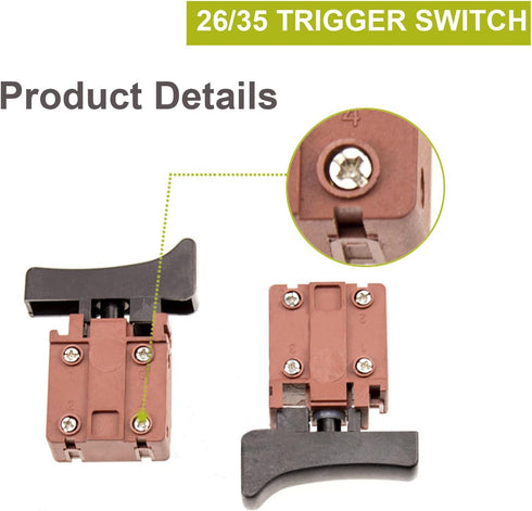 Fielect Trigger Switch for Leiya 26/35 Electric Drill Hammer Tool Power Speed Control Push Button Switch...