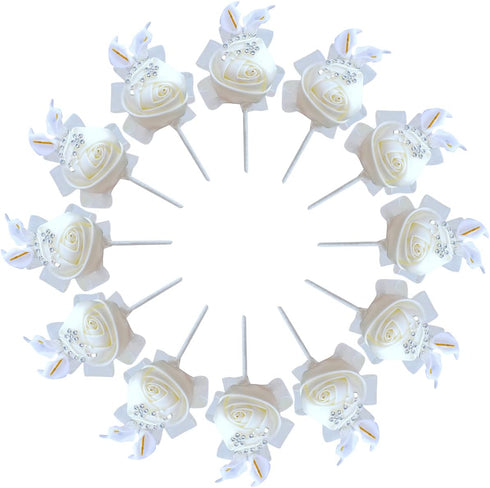Lapel Flower Pin for Wedding Boutonniere Stick Men Corsage for Groom Wedding Party Suits(pack of 6)...